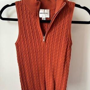 Women's Orange Cable Knit Sweater